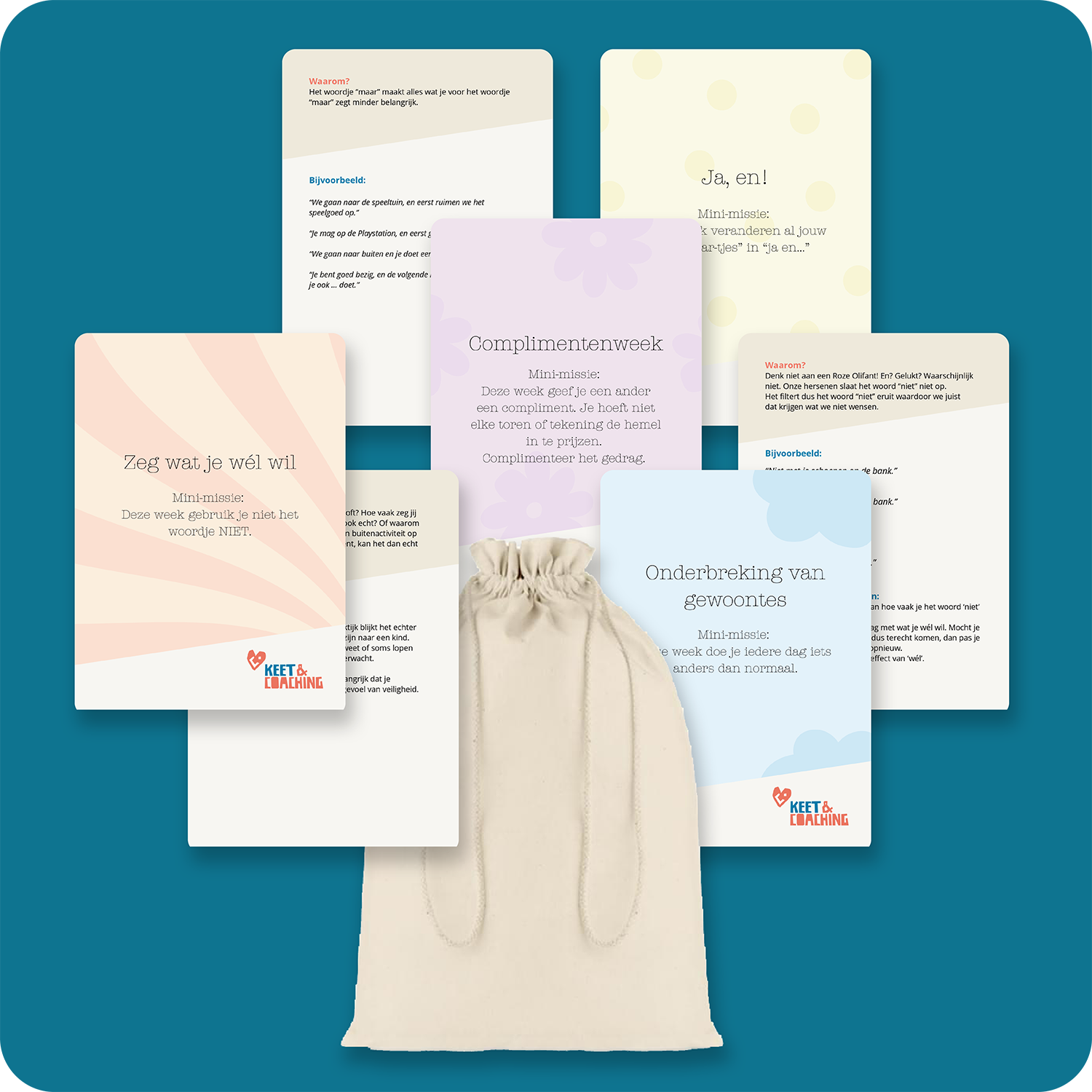 Mini-missies – kaartenset met tas